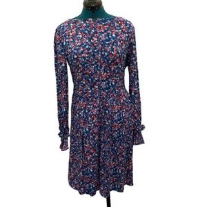 Draper James Floral Fit & Flare with long ruffle sleeves NWOT